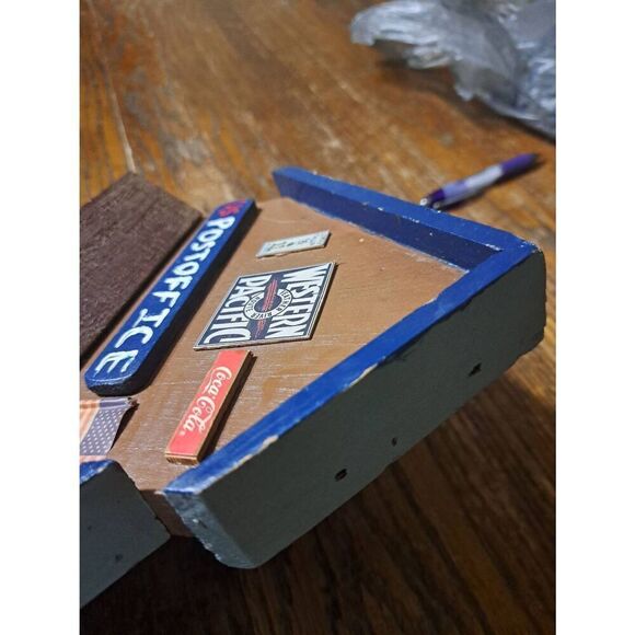 Vintage Handmade Wood Rustic Farmhouse Western Post Office Wall Decor Shadow Box - Picture 9 of 11